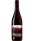 A bottle of Bohemian Central Oza Prosecco on a plain white background. The bottle is dark brown glass with a dark red foil top and a label featuring a sunset gradient and the brand name 'BOHEMIAN' in gold.